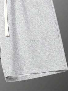 Men's Knit Workout Shorts, Loose Casual Sports Shorts For Running, Jogging, Gym Exercises, Summer - Grey - View 6