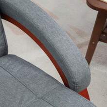 Reclining TV Chair With Relaxation Function, Wooden Armrests, Swivel And Tilt, Adjustable Backrest, Fabric, Grey - Grey - View 7