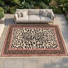 1 pezzo Tappeto da pavimento con stampa leopardata, in bianco e nero con tonalità dorate, tappeto decorativo rettangolare per soggiorno e camera da letto - A - Visualizzare 8