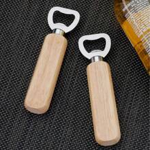 1pc/2pcs Wooden Bottle Opener Handle Crafted From Premium Natural Solid Wood With Distinct, Delicate Grain Patterns And A Warm, Skin-Friendly Texture. Paired With A Sturdy, Durable Stainless Steel Opener Head Featuring High Hardness And Rust Resistance. - Multicolor - View 3