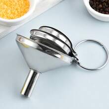 3pcs/Set Stainless Steel Funnel, Portable Kitchen Funnel, Mini Funnel, Multi-Function Liquid Dispenser, Stainless Steel Kitchen Liquid Dispenser - Multicolor - View 1