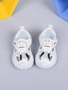 1 Pair Boys' New Summer Beach Shoes, PU Material Soft Sole Fashionable Sandals For Kindergarten - Beige - View 8