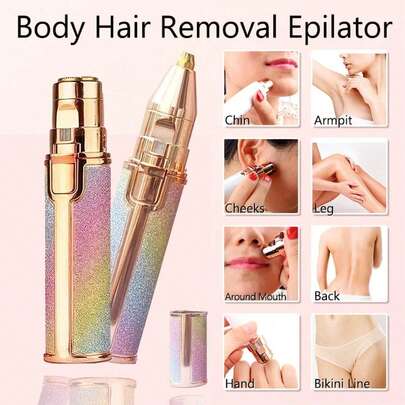 FollowBreak 2-In-1 Women's Facial Hair Remover With LED Light, Electric Female Shaver, Portable Rechargeable Electric Razor For Face, Lips, Eyebrows, Great Valentine's Day Gift For Her