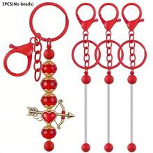 3/6pcs Beaded Keychain Chains, Blank Alloy Beaded Keychain DIY Accessories Kit, Suitable For Pendant Bead DIY Keychain Making, Jewelry Making, Gifts - Beaded Keychain - View 14