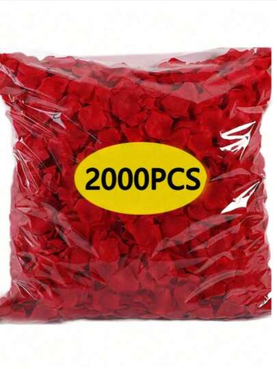 2000pcs Romantic Style Non-Woven Simulated Rose Petals, Artificial Rose Petals, Romantic Handmade Scattered Flowers Suitable For Proposal Party, Valentine's Day Decoration, Wedding Decoration And Room Decoration, Anniversary Decoration, Mother's Day Decoration, Graduation Theme Party Decoration, Home Decoration, Scene Decoration, Graduation Ceremony Party Decoration Party Favors Bride Gifts Birthday Birthday Decorations Party