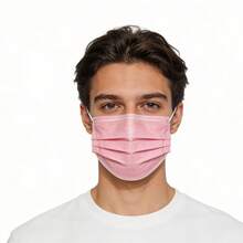 50/100PCS 3 Colors Optional Disposable Face Masks 3-Ply Filter Breathable Comfortable Earloop Masks For Daily Protection - Hồng - Xem 3