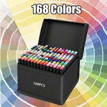 12/30/36/40/60/100/120/168 Pcs Double-Headed Oil-Based Marker Pen Set, Suitable For Art Students, Painting, Sketching, Ideal For Christmas, New Year Gifts, And Back To School Season - Multicolor - View 18