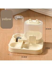 2-In-1 Cat Food And Water Bowls Set, Dry And Wet Separation, Durable Plastic Material, Pet Feeding And Watering Station, Easy To Clean, Suitable For Various Pets To Supplement Water And Healthy Feeding. - 500ml - View 6