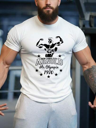 男士运动T恤，纯色圆领T恤，男士健身服，户外运动，舒适面料，透气吸湿，运动爱好者必备