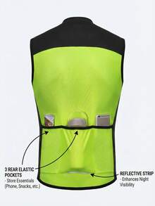 LEOPATRIX Men's Sleeveless Cycling Jersey Vest Road Bike Shirt Bicycle Biking Tank Tops Full Zip Pockets - Yellow - View 2