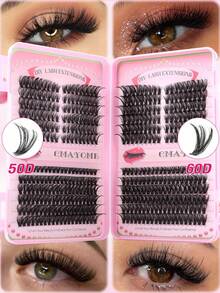 456/408片装单根假睫毛，枫叶D型卷翘假睫毛，新款8-16mm D型卷翘猫眼假睫毛，浓密秋季枫叶假睫毛，DIY睫毛嫁接套装 - 彩色 - 查看 18