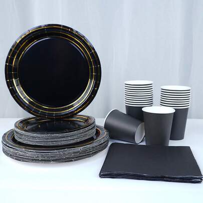 88/48/24/10 Set Gold-Embossed Disposable Paper Plates 7/9 Inch - 6-48 People For Ramadan Eid Birthday Picnic Camping Decor.96/12/Set,Ramadan,Eid Al-Fitr,Ramadan Kareem,Ramadan Gathering,Eid Celebration,Ramadan Disposable Tableware,Eid Al-Fitr Party Plates