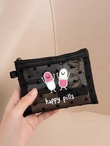 1个迷你便携网袋,印有“快乐药丸”字样和药丸图案,可用作急救包、医疗应急包,适用于户外、居家、旅行、化妆包、浴室收纳、学生宿舍,也是送给妻子、家人、朋友的礼物。此外,它还可用作药袋、药盒、药盒、药瓶、药瓶收纳袋、医院包、药品整理袋、药品收纳袋、邮轮必备品、度假必备品和旅行用品。 - 彩色 - 查看 3