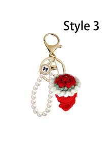 1 件小巧钩织玫瑰花束钥匙扣，珍珠钥匙扣，白色蝴蝶结编织，花束钥匙扣，花束包挂件背包挂饰，钥匙吊坠，情人节、毕业典礼、婚礼宾客、闺蜜、女友、周年纪念日、婚礼、返校季、海滩、海边、度假、母亲节、夏季、新年、斋月、开斋节或感恩节的完美礼物。 - 彩色 - 查看 14
