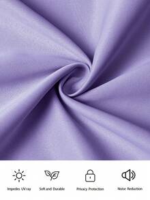 1片纯色涤纶遮光窗帘，遮光隔热，适用于客厅、卧室，紫色 - 淡紫色 - 查看 8