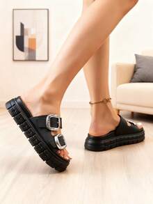 FZY New Women's Home Slippers, Casual Sandals, Quiet Thick-Soled Slippers, Non-Slip Design, Comfortable Materials, Ergonomic Design, High-Quality Winter Home Slippers For Women, Suitable For Various Occasions And People, Solid Color Design, Stylish And Simple, An Indoor Essential, A Popular Bestseller.Must-Have Outfits For Valentine's Day,Essential Easter Outfits - 黑色 - 查看 6