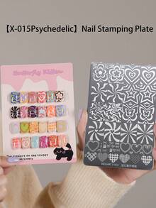 XEIJAYI 1 Nail Art Print Board, 30 Patterns, Checkered And Geometric Nail Art Templates, Metal Print Board, Suitable For Professional Nail Artists, DIY Nail Art Design Tool - Silver - View 18