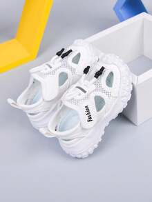 1 Pair Boys' New Summer Beach Shoes, PU Material Soft Sole Fashionable Sandals For Kindergarten - Beige - View 4