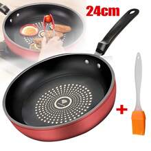 Frying Pan Non Stick 24cm Frying Pan Diamond,Lightweight & Easy To Clean, Induction Compatible - Red - View 1