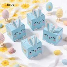 10pcs Easter Party Favor Gift Candy Cookie Paper Box Decoration Boxes Rabbit Carrot Boxes, Kitchen Preservation Products, Home Storage, Home Decor - Multicolor - View 9