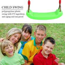Asiento de columpio doblado de plástico para exteriores para niños, patio trasero para niños, jardín de infantes - Verde - Ver 3