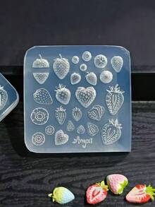 1pc Mini Tomato, Cherry Tomato, Strawberry, Blueberry Cute Fruit 3D Nail Art Mold, Transparent Silicone Mold - Clear - View 6