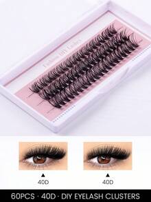 CMAYOME 600pcs/Set, 528pcs/Set, 482pcs/Set, 480pcs/Set, 384pcs/Set, 320pcs/Set, 120pcs/Set D-Curl Eyelash Extension Kit, DIY Eyelash Extension Set, Lightweight Natural Curly Lashes, Delicate And Feathery, Curl Similar To Natural Lashes, Length 9-20mm, 30D, 40D, 50D, 60D, 80D - Pink - View 12