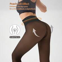 2026新款80克轻盈女士高腰打底裤，柔软弹力腰带设计，单缝裆部，修身剪裁，尽显身材曲线，适合春秋季节穿着，室内外皆宜。 - 黑色 - 查看 5