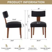 Mikibama Upholstered Dining Chairs, Mid-Century Modern Dining Chairs With Wood Legs, Linen Fabric Farmhouse Kitchen Chairs Armless, Comfy Side Chair For Living Room/Kitchen - màu đen - Xem 2