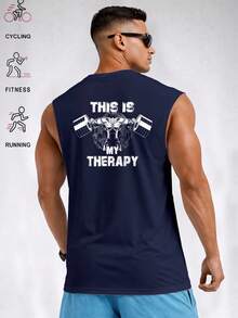 This Is My Healing Fitness Tank Top, Fitness Tank Top, My Healing Tank Top: Fitness Motivation, Fitness Tank Top, Fitness Tank Top, Fitness Apparel, Motivation, Healing, Men's Fashion, Muscle Tank, Weightlifting Tank - Royal Blue - View 2