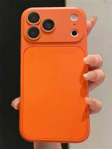 简约纯色保护壳，兼容 17 Pro Max、17、16、15、14、13、12 Pro Max，防摔保护套 - 橘色 - 查看 3