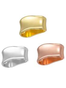 1pc Scarf Ring, Metal Scarf Clip, Minimalist Geometric Scarf Slide Brooch, Women's Fashion Accessory - Gold/Silver - Multicolor - View 13