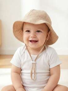 1pc Kids Spring/Summer Cute Solid Color Cartoon Bucket Hat, Soft Foldable Sun Protection Hat For Boys & Girls - 1PC - View 6