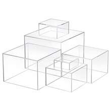 Acrylic Cake Stand Set - 6 Piece Clear Display Risers With Hollow Bottoms, Elegant Dessert Presentation Stands For Parties, Cupcakes, Pastries - Versatile, No Electricity Required - Multicolor - View 8