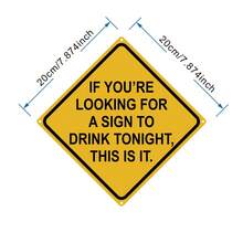 复古标牌，“如果你正在寻找今晚喝酒的标牌，就是它了！” 1 件装，趣味家居、男士休闲室、酒吧、咖啡厅墙面装饰，8 x 12 英寸 - 黃色 - 查看 3