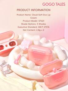 GOGO TALES GOGOTALES 双色唇膏，灵感源自耳机，持久滋润，不褪色，镜面光泽唇彩，哑光丝绒唇釉，唇膏 - 适合约会和通勤 - G05#HEART RATE INCREASES - 查看 9