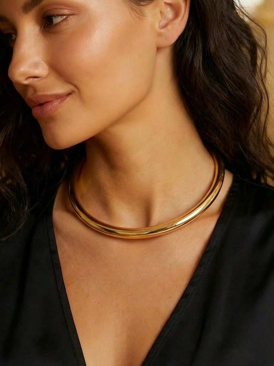 1件新款创意简约中东时尚优雅休闲日常百搭派对个性化围巾 - 金黃色 - 查看 1