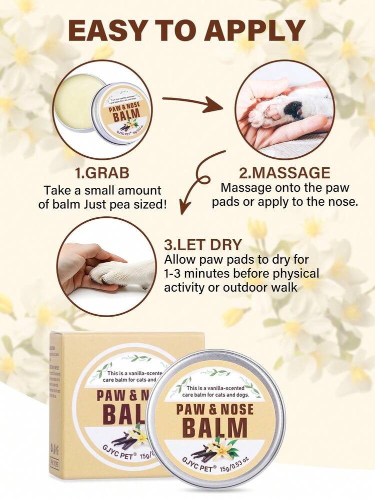 GJYC PET Natural Paw & Nose Care Balm - Quickly Soothes Dry Skin, Available In Multiple Scents And Sizes, Protective And Healing Effects - Multicolor - View 15