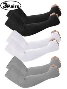 1/3 Pairs Unisex Compression Arm Sleeves, Arm Covers For Work, Protective Sleeves, Suitable For Teenage Girls, School Halloween - Multicolor - View 2