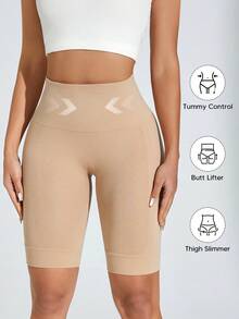 Women's Seamless Shaping Tummy Control Butt Lifting Shorts - Apricot - View 3