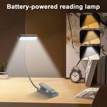 Yogle Luz de lectura recargable mini LED de 3 colores y 5 niveles de brillo, alimentada por batería, lámpara de mesita de noche con clip flexible - Multicolor - Ver 13