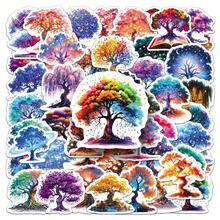 TOOUEE 50pcs Tree Of Life Theme Stickers, No Repeated Colourful Designed Waterproof Vinyl Decals For Laptop, Water Bottles, Phone, Scrapbooking, Luggage -Creative Decoration Stickers Durable Party Favors, New Year, Valentine's Day, Birthday Decorations - Multicolor - View 9