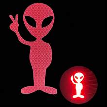 1pc Reflective Alien Car Sticker, Driving Warning Reflective Decal For Night - Alien - View 5