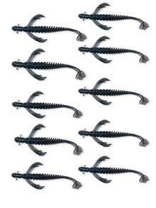 GOTURE 10个装 Luya 钓鱼饵，软仿真小飞鱼软饵 - TPE 防咬防撕裂，适用于海钓/淡水钓（鲈鱼/鳟鱼/梭鱼） - 彩色 - 查看 10