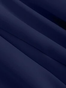 Women's Elegant Casual Loose Fit Solid Color Wide Leg Pants With Pleats And High Waist - Màu xanh đậm - Xem 4