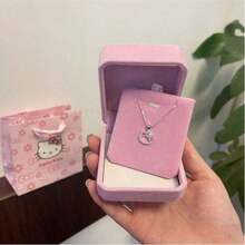 1pc Cartoon Character  Hollow Pendant Necklace, Fashion Accessory - Silver - View 3