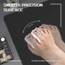 ATTACK SHARK CM02 大型防滑游戏鼠标垫，适用于电竞游戏，速度型大尺寸鼠标垫，防水表面，缝合边缘，防滑橡胶底座，L 号，层压材质，尺寸：17.72 英寸 x 15.75 英寸 x 0.16 英寸 - 彩色 - 查看 4