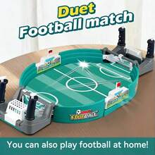 双人桌面足球游戏，加厚互动式桌上足球，儿童益智弹射足球玩具，男孩礼物，家庭聚会互动玩具，室内竞技游戏 - 彩色 - 查看 4