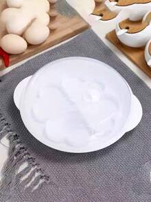 1pc Microwave Egg Cooker, 4-Cavity Heart Shaped Egg Poacher, Creative Kitchen Tool - White - View 6