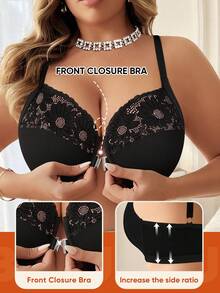 Plus Size Women Bra, Daily Wear Supportive, Cleavage Enhancing, Breathable, Comfortable, Soft - Black - View 5